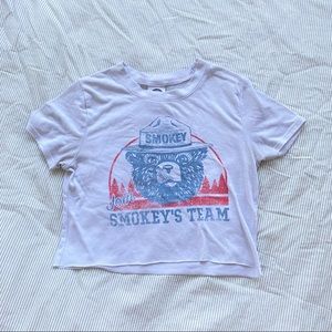 smokey the bear cropped baby tee